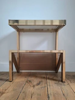Table d’appoint vintage 23 ct, porte revues design Belgo Chrom