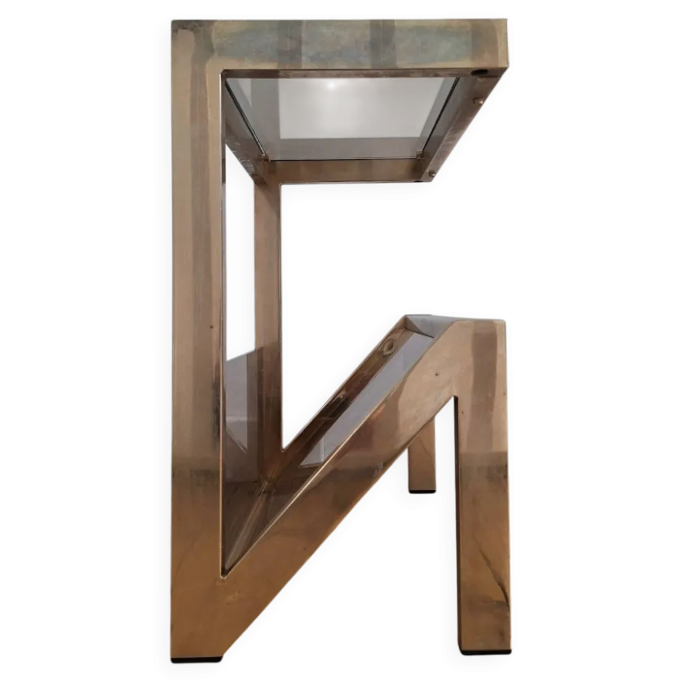 Table d’appoint vintage 23 ct, porte revues design Belgo Chrom