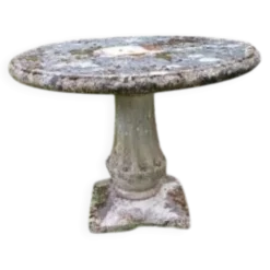 Table de jardin en ciment féraillé des années 60