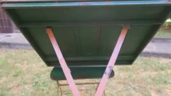 Table de jardin en fer peint, style milieu de siècle, avec 2 chaises, années 1960.