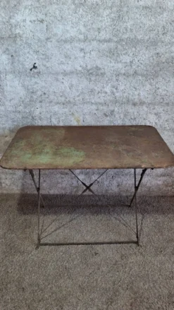 Table de jardin pliante bistrot fer vintage début XXe