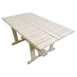 Table de jardin pliante en bois de style mid-century par Triconfort, modèle Riviera, années 1970.
