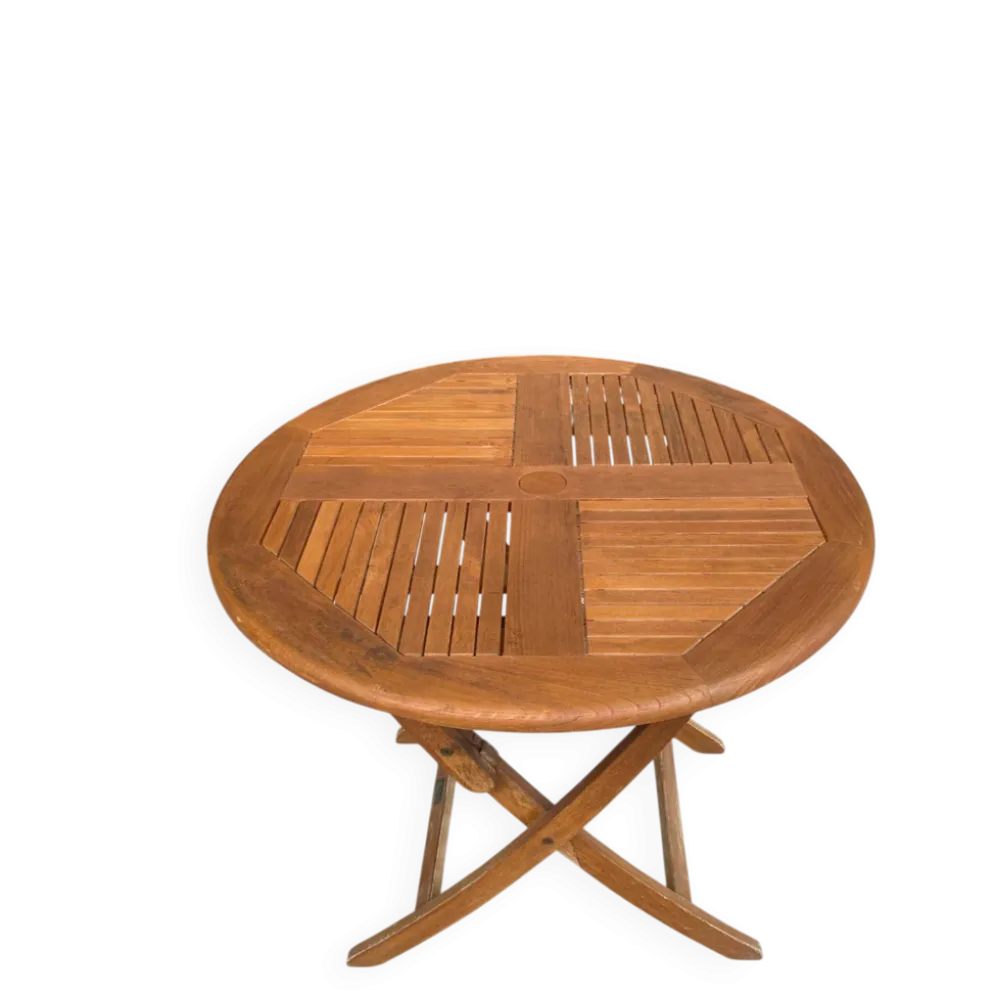 Table de jardin pliante en teck massif Proloisirs parasol 80cm
