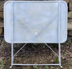 Table de jardin pliante fer forgé vintage 1950