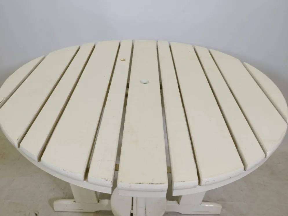 Table de jardin pliante vintage en bois par Triconfort Modèle Riviera, années 1970