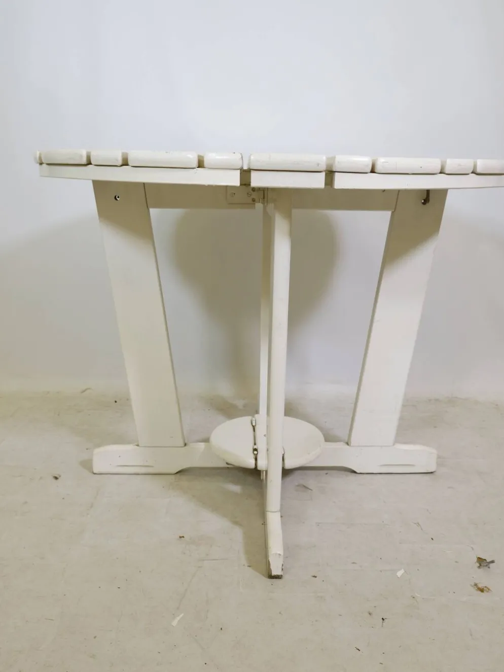 Table de jardin pliante vintage en bois par Triconfort Modèle Riviera, années 1970