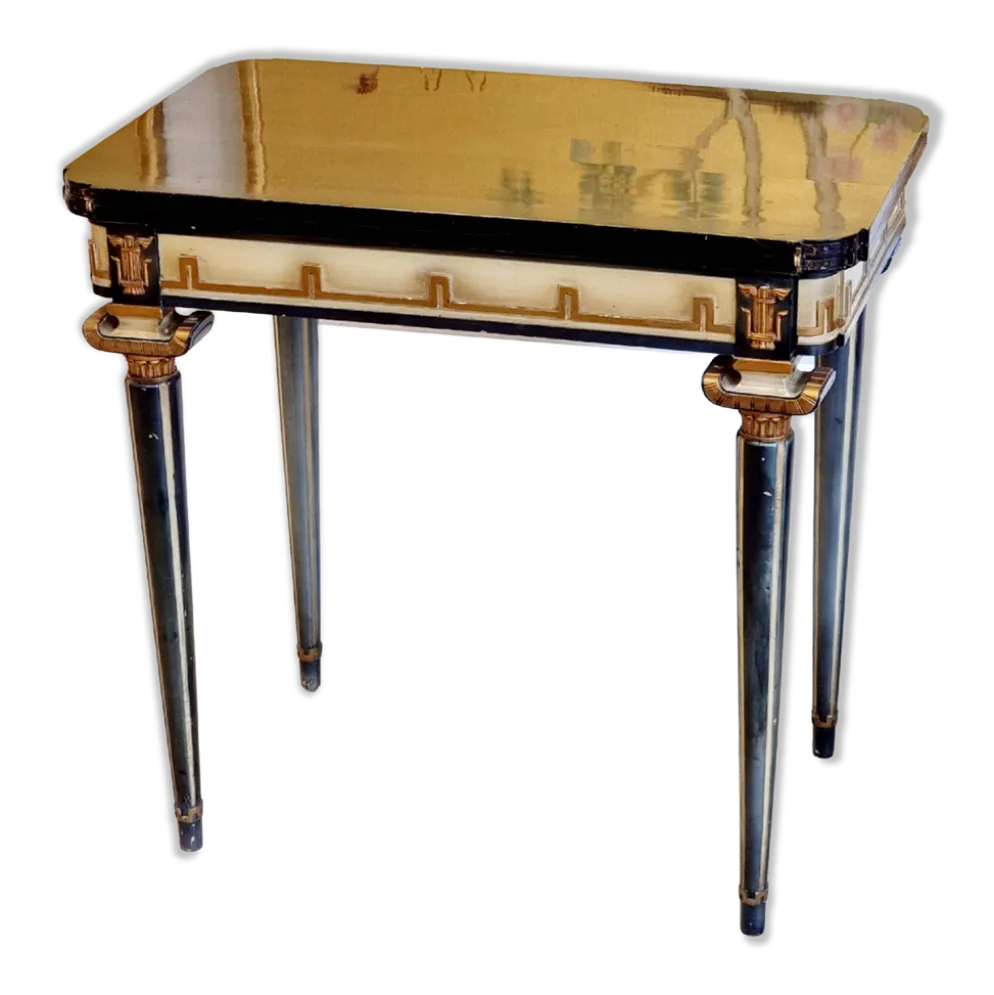 Table de jeu à décor de méandre en relief, années 1920/30.