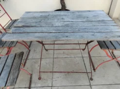 Table et 4 chaises de guinguette anciennes, circa 1900