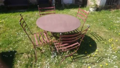 Table jardin + 4 chaises fer forgé