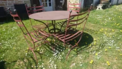 Table jardin + 4 chaises fer forgé