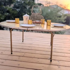 Table pliante de camping ovale vintage