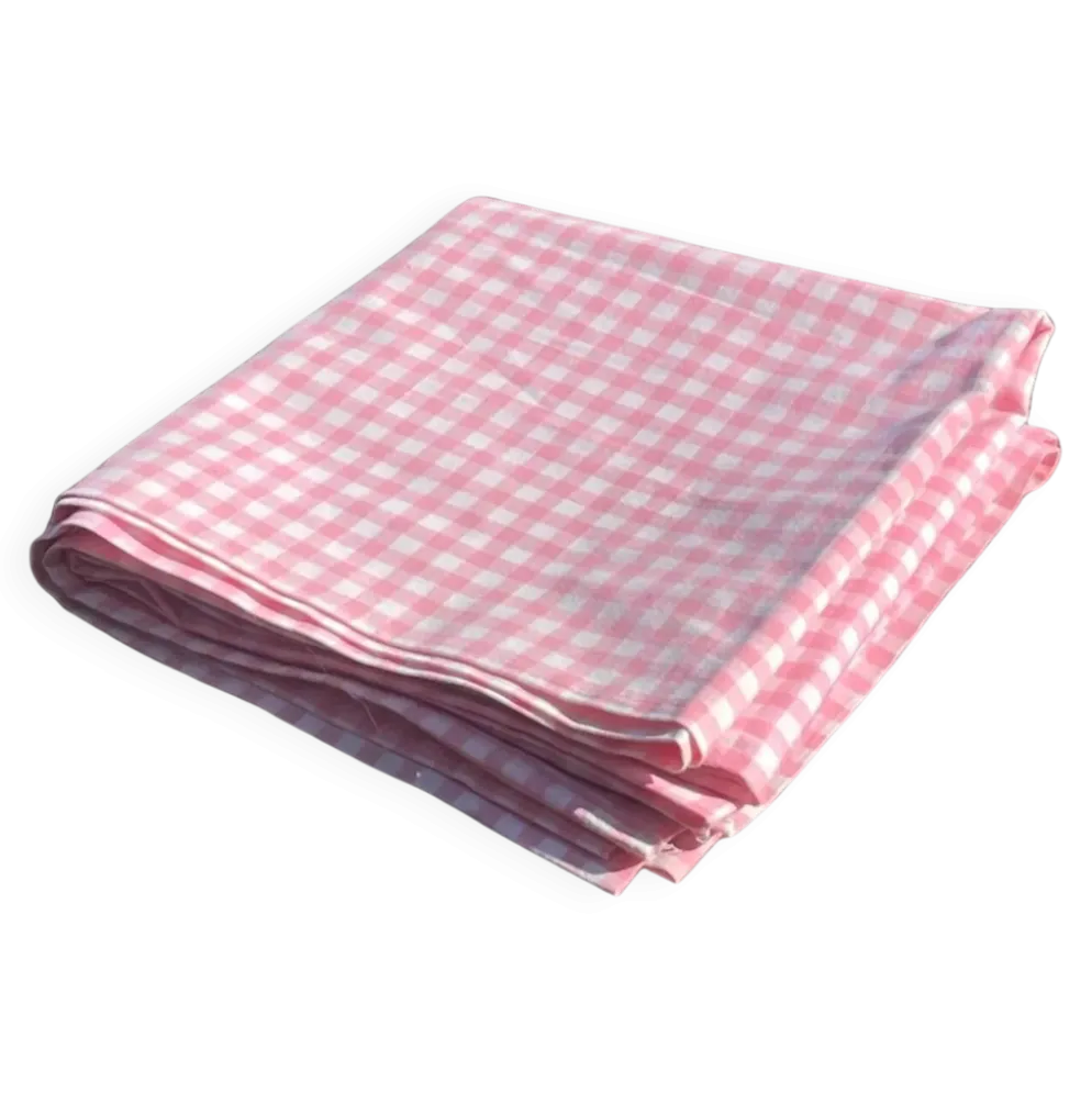 Taie de traversin en coton vichy rose