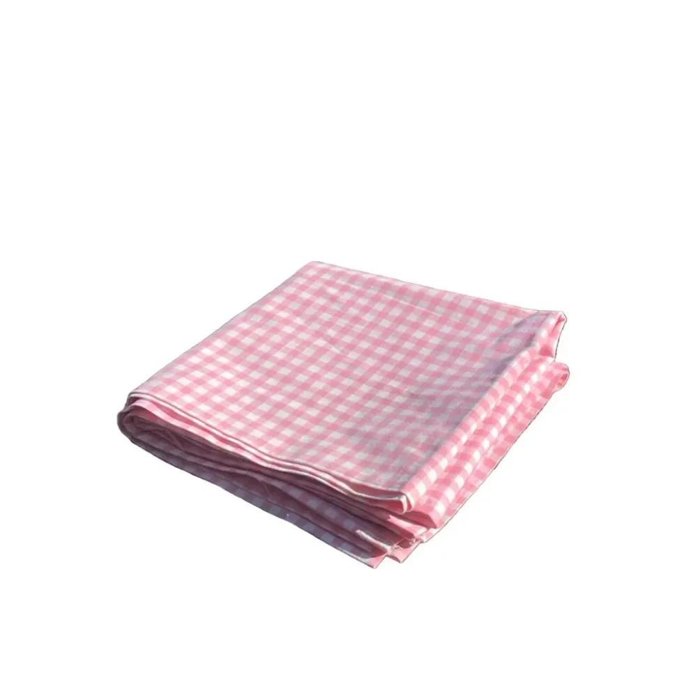 Taie de traversin en coton vichy rose