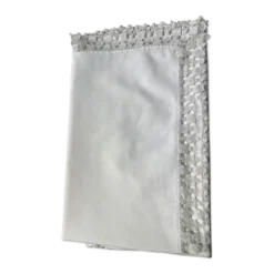 Taie d’oreiller bord crocheté main 78x74cm