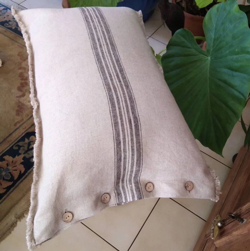 Taie d'oreiller/coussin 100% lin européen