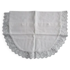 Taie d'oreiller demi-lune de berceau ancienne brodée