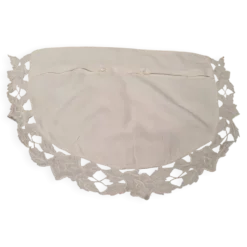 Taie d'oreiller en demi lune avec dentelle anglaise