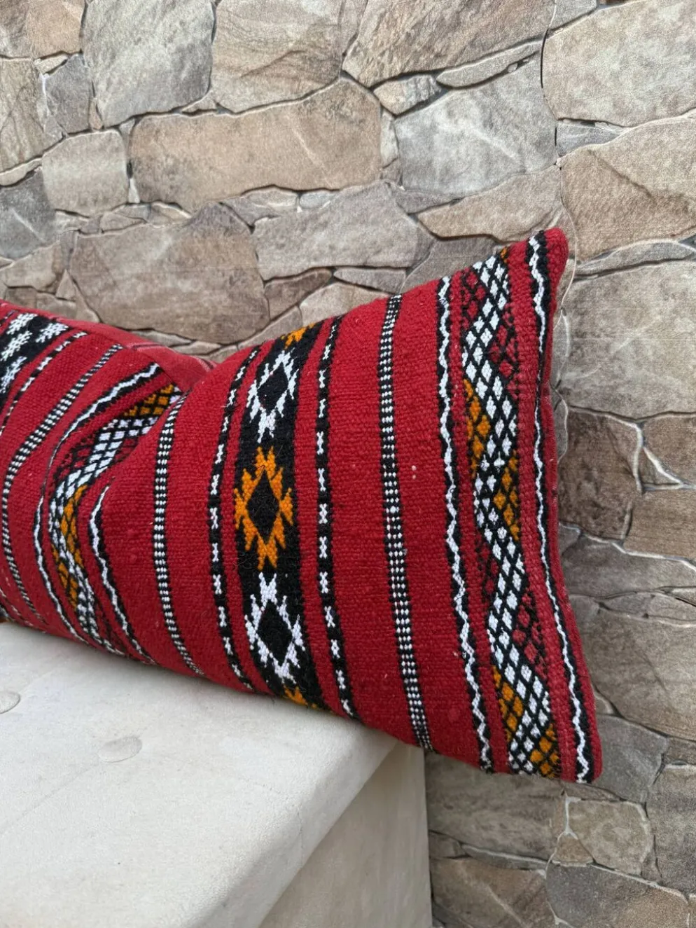 Taie d'oreiller marocaine, housse de coussin berbère, taie d'oreiller tissé