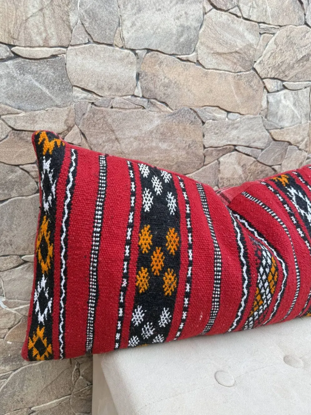 Taie d'oreiller marocaine, housse de coussin berbère, taie d'oreiller tissé