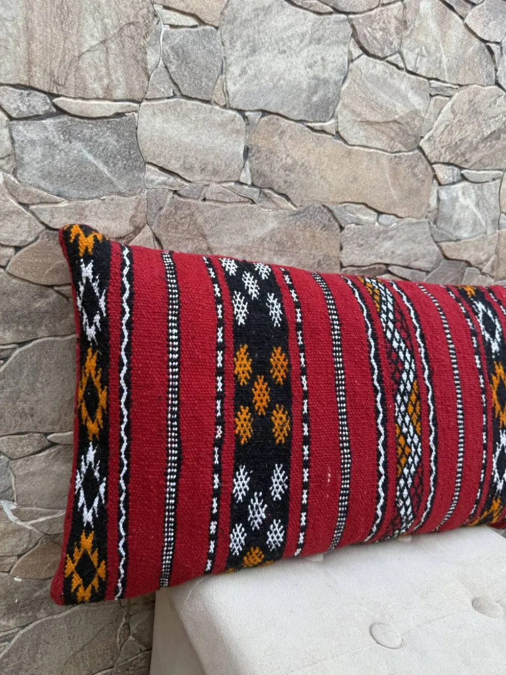 Taie d'oreiller marocaine, housse de coussin berbère, taie d'oreiller tissé