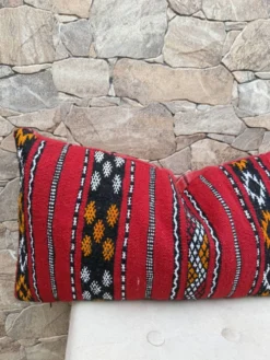 Taie d'oreiller marocaine, housse de coussin berbère, taie d'oreiller tissé