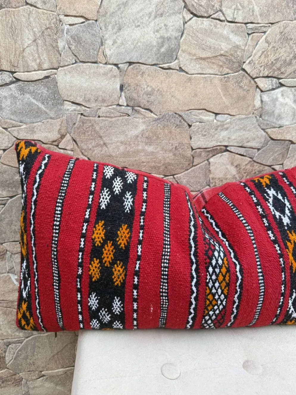 Taie d'oreiller marocaine, housse de coussin berbère, taie d'oreiller tissé