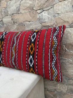 Taie d'oreiller marocaine, housse de coussin berbère, taie d'oreiller tissé