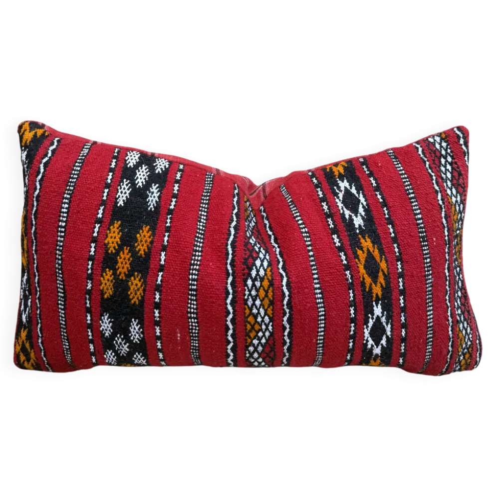 Taie d'oreiller marocaine, housse de coussin berbère, taie d'oreiller tissé