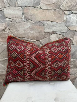 Taie d'oreiller marocaine, housse de coussin berbère, taie d'oreiller tissé