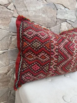 Taie d'oreiller marocaine, housse de coussin berbère, taie d'oreiller tissé