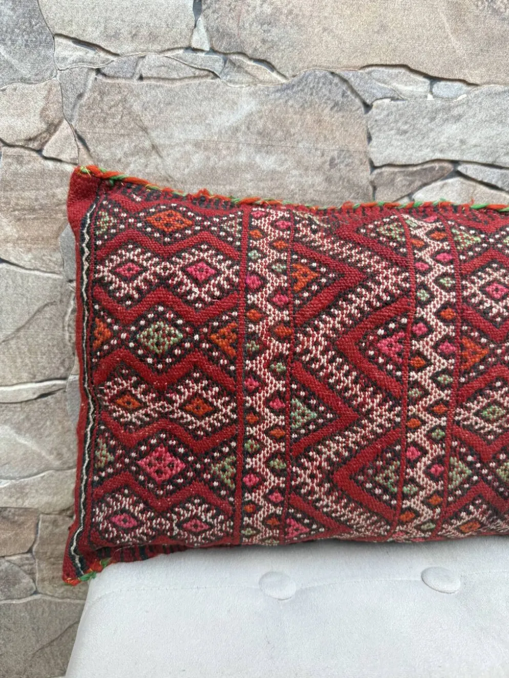 Taie d'oreiller marocaine, housse de coussin berbère, taie d'oreiller tissé