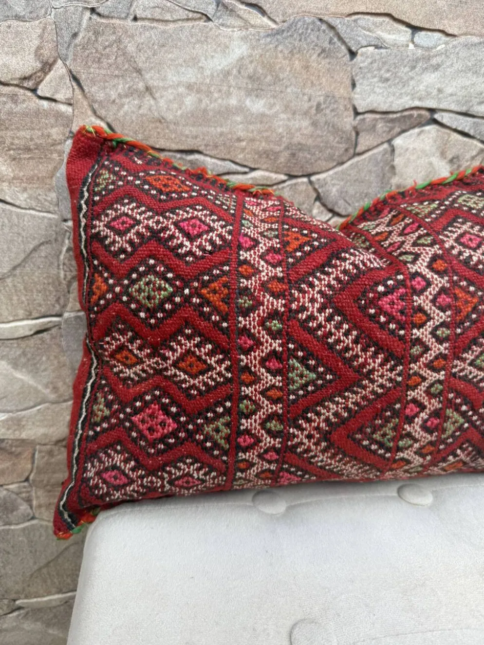 Taie d'oreiller marocaine, housse de coussin berbère, taie d'oreiller tissé