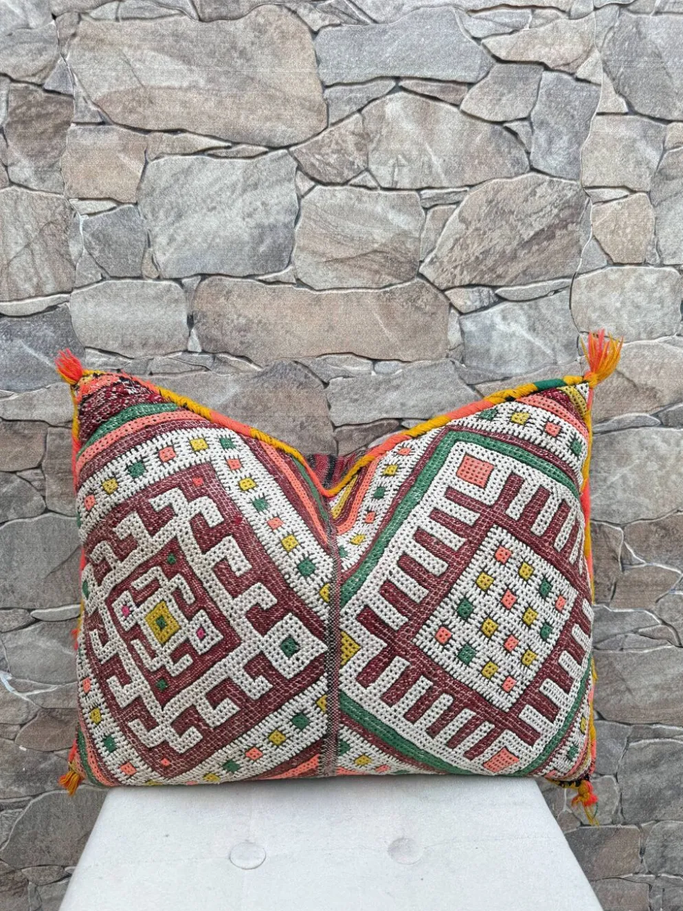 Taie d'oreiller marocaine, housse de coussin berbère, taie d'oreiller tissé