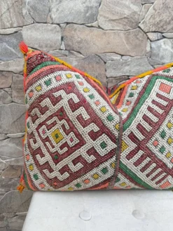 Taie d'oreiller marocaine, housse de coussin berbère, taie d'oreiller tissé
