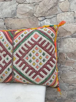 Taie d'oreiller marocaine, housse de coussin berbère, taie d'oreiller tissé