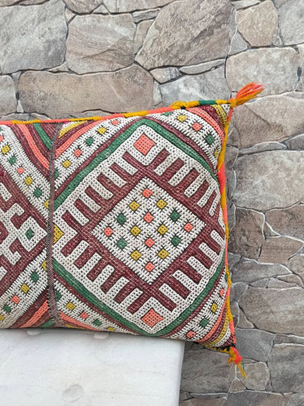 Taie d'oreiller marocaine, housse de coussin berbère, taie d'oreiller tissé