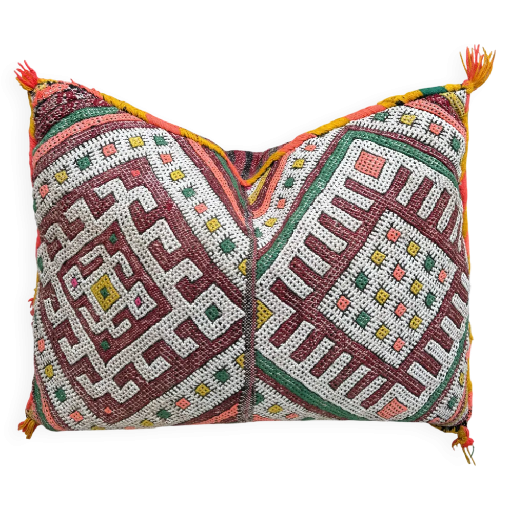 Taie d'oreiller marocaine, housse de coussin berbère, taie d'oreiller tissé