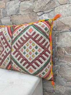 Taie d'oreiller marocaine, housse de coussin berbère, taie d'oreiller tissé