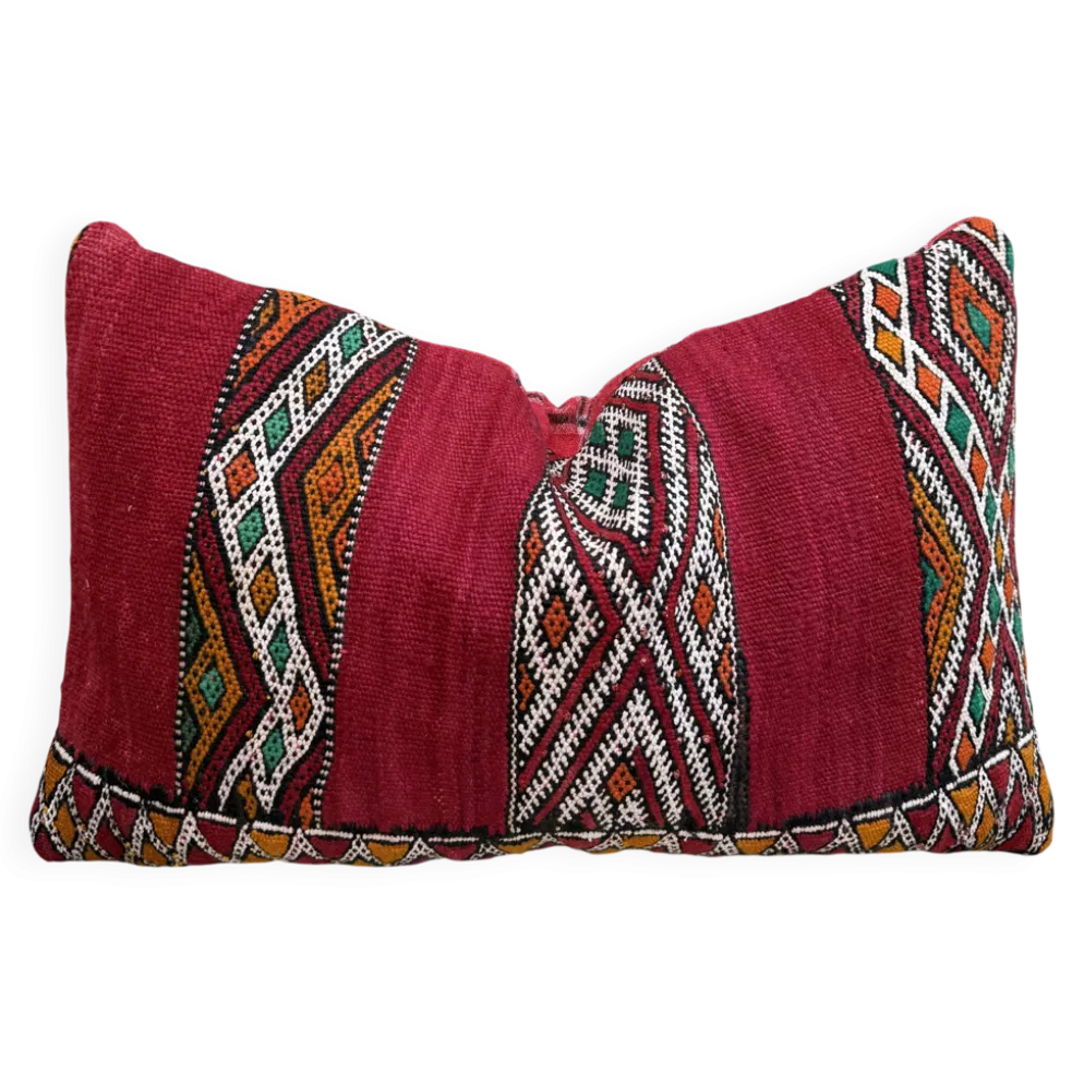 Taie d'oreiller marocaine, housse de coussin berbère, taie d'oreiller tissé