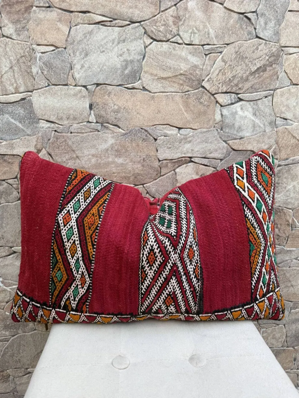 Taie d'oreiller marocaine, housse de coussin berbère, taie d'oreiller tissé