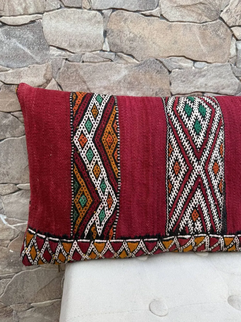 Taie d'oreiller marocaine, housse de coussin berbère, taie d'oreiller tissé