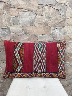 Taie d'oreiller marocaine, housse de coussin berbère, taie d'oreiller tissé