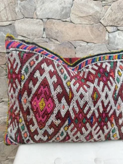 Taie d'oreiller marocaine, housse de coussin berbère, taie d'oreiller tissé