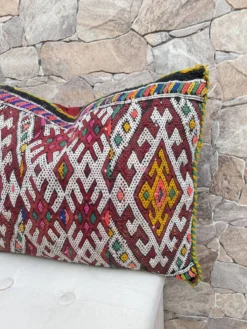 Taie d'oreiller marocaine, housse de coussin berbère, taie d'oreiller tissé