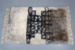 Tapis abstrait danois en laine à poils longs, années 1960