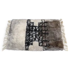 Tapis abstrait danois en laine à poils longs, années 1960