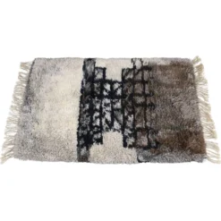Tapis abstrait danois en laine à poils longs, années 1960
