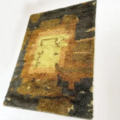 Tapis abstrait scandinave multicolore à poils hauts rya, suède, années 1960