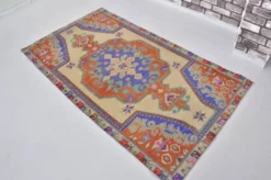 Tapis anatolien rouge et bleu sku 2596