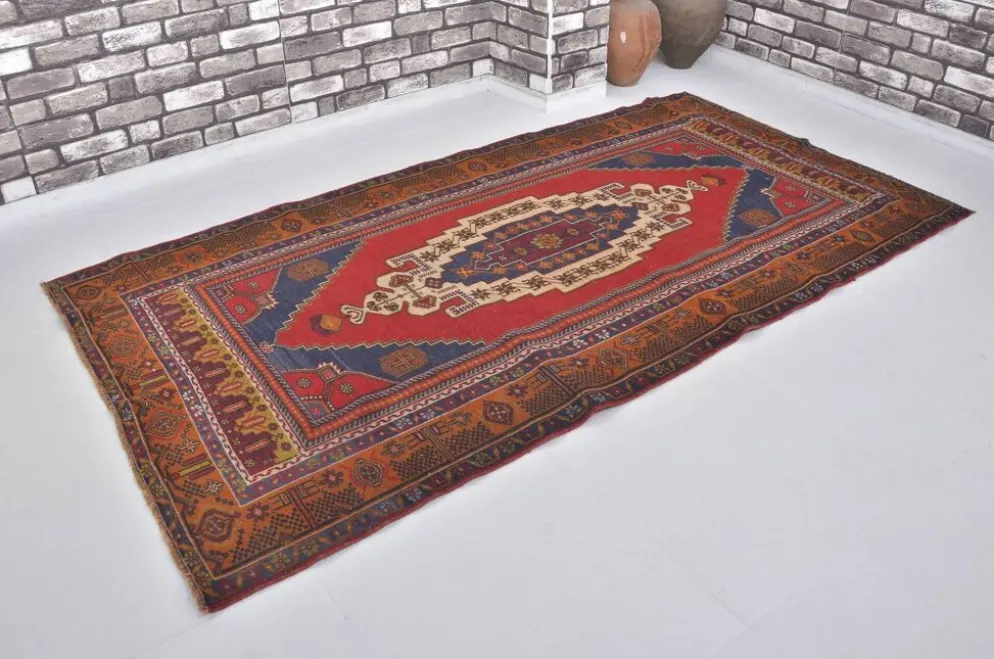 Tapis anatolien rouge et marron sku 2575